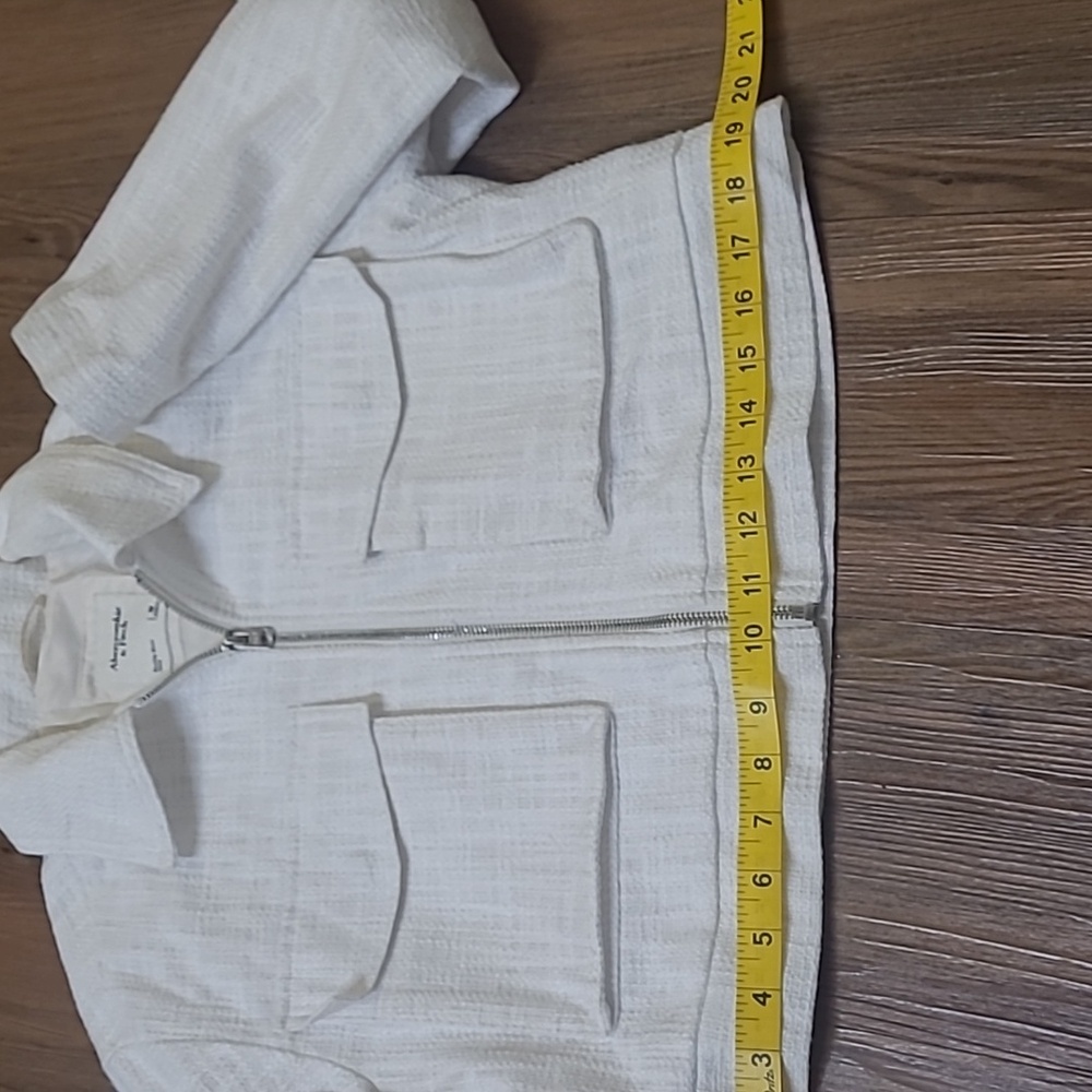 Abercrombie &‎ Fitch Women's Cream Textured Blazer NEW NO TAG. - Picture 5 of 16